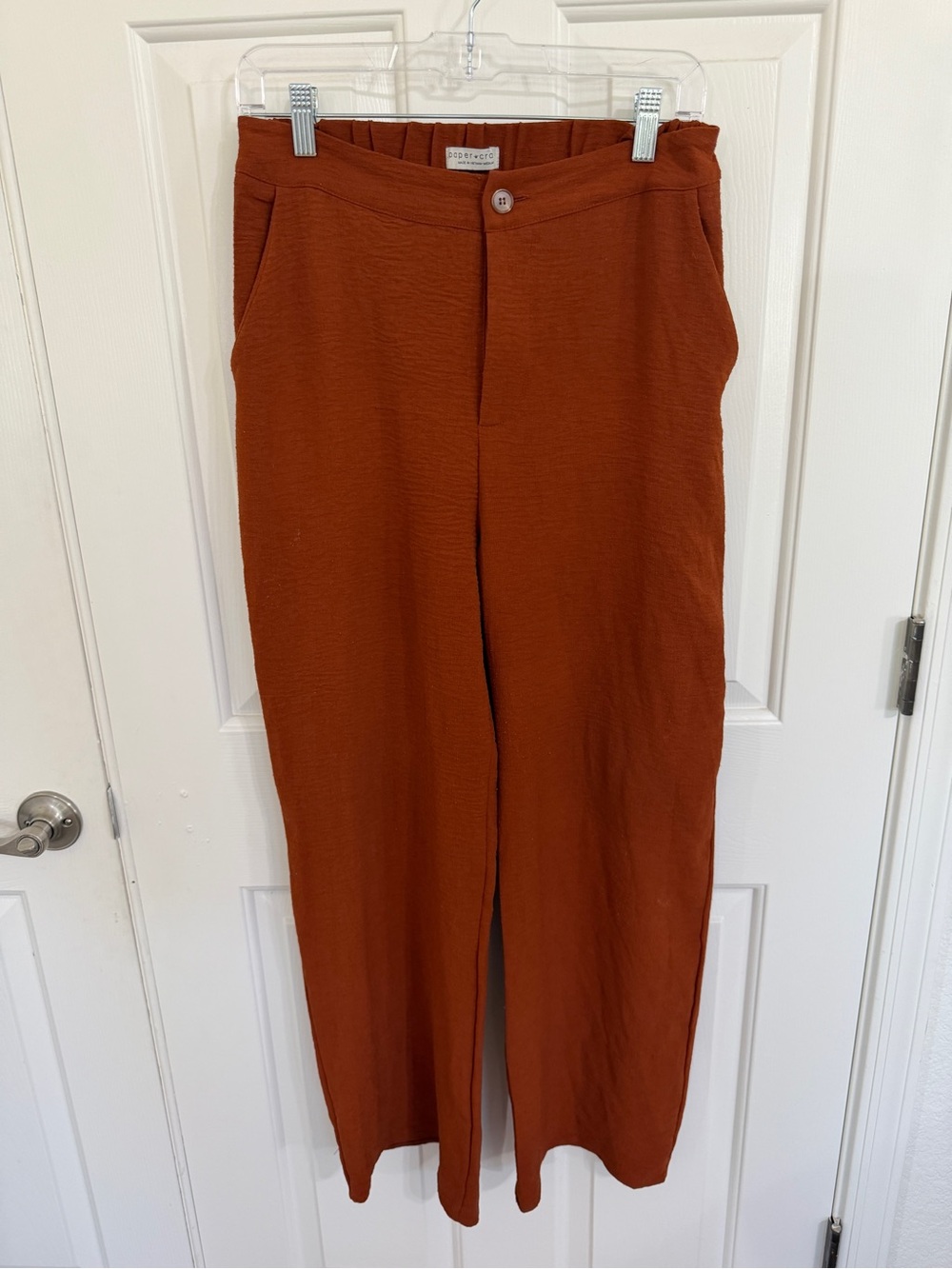 Paper Crane Burnt Orange Wide-Leg Women’s Pants